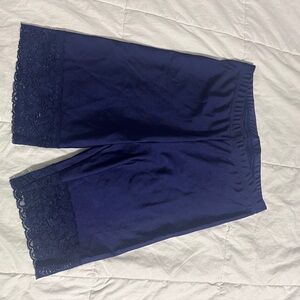 American Apparel Navy Blue Bike Shorts with lace